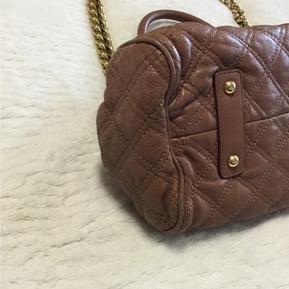 Marc Jacobs Brown Quilted Leather Stam Bag